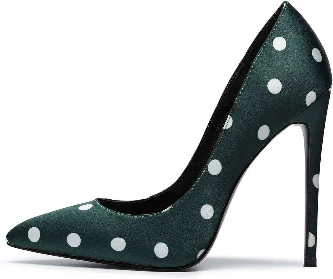 Castamere Womens High Heel Pumps Slip-on Pointy-Toe Elegant Stilettos Comfort Sexy Heel Shoes 4.7Inch Heels Black Lining