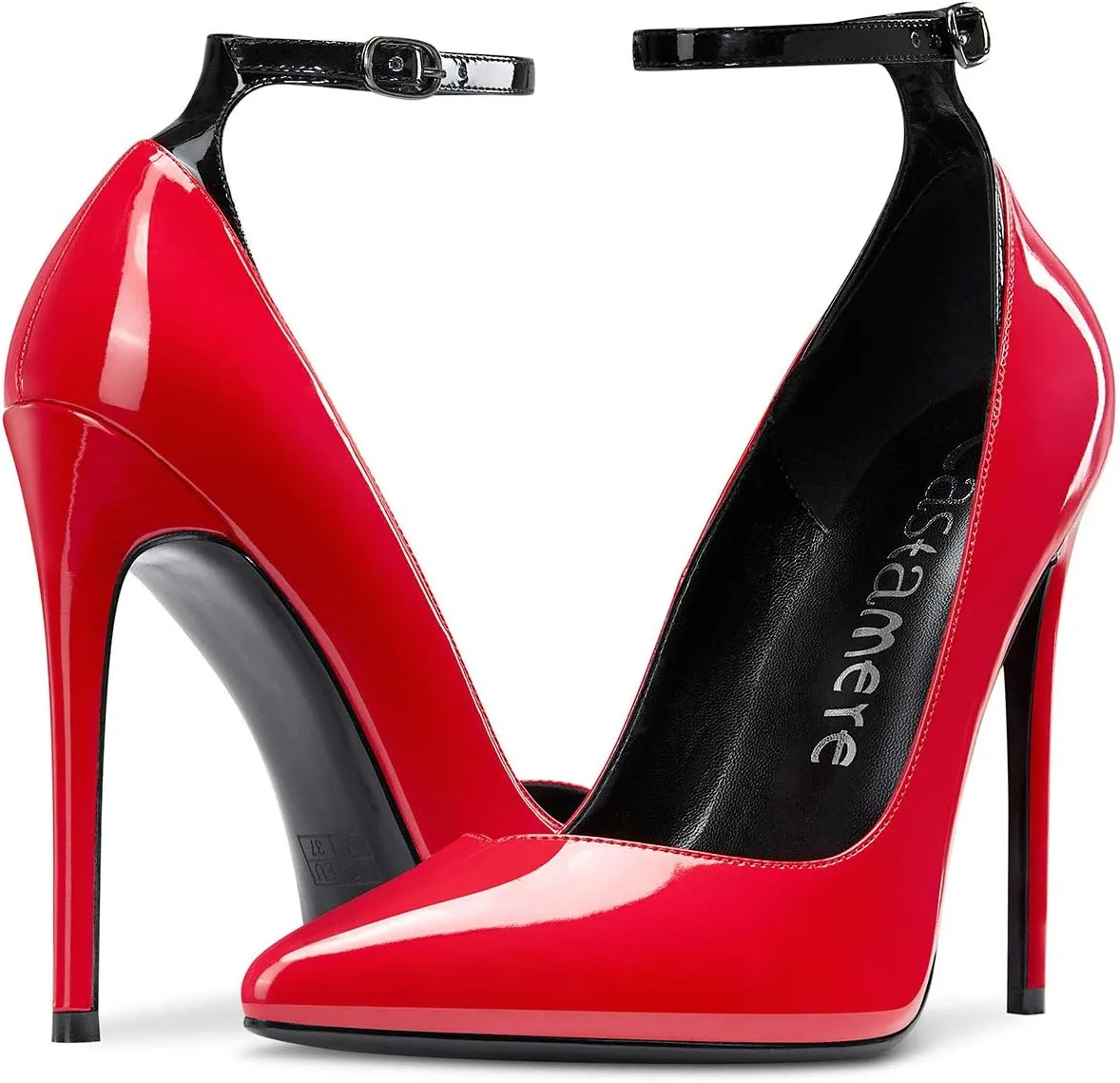Castamere Womens Sexy Ankle Strap High Heels Pumps Elegant Pointy Toe Stilettos 12CM Heel Shoes