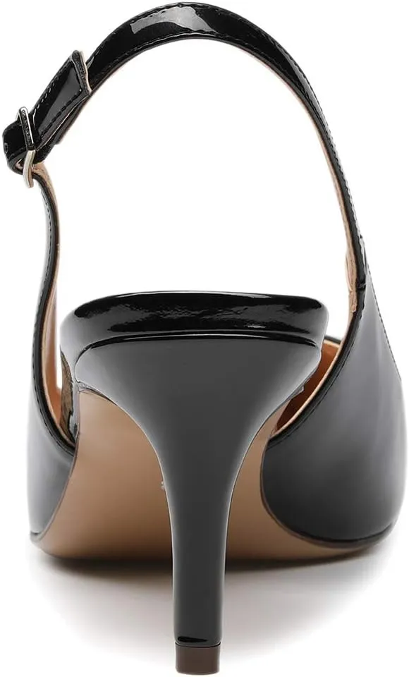 Castamere Womens Slingback Slip-on Kitten Heels Ankle-Strap Pumps Pointed Toe Sandals 6.5CM Stiletto Heel Pump