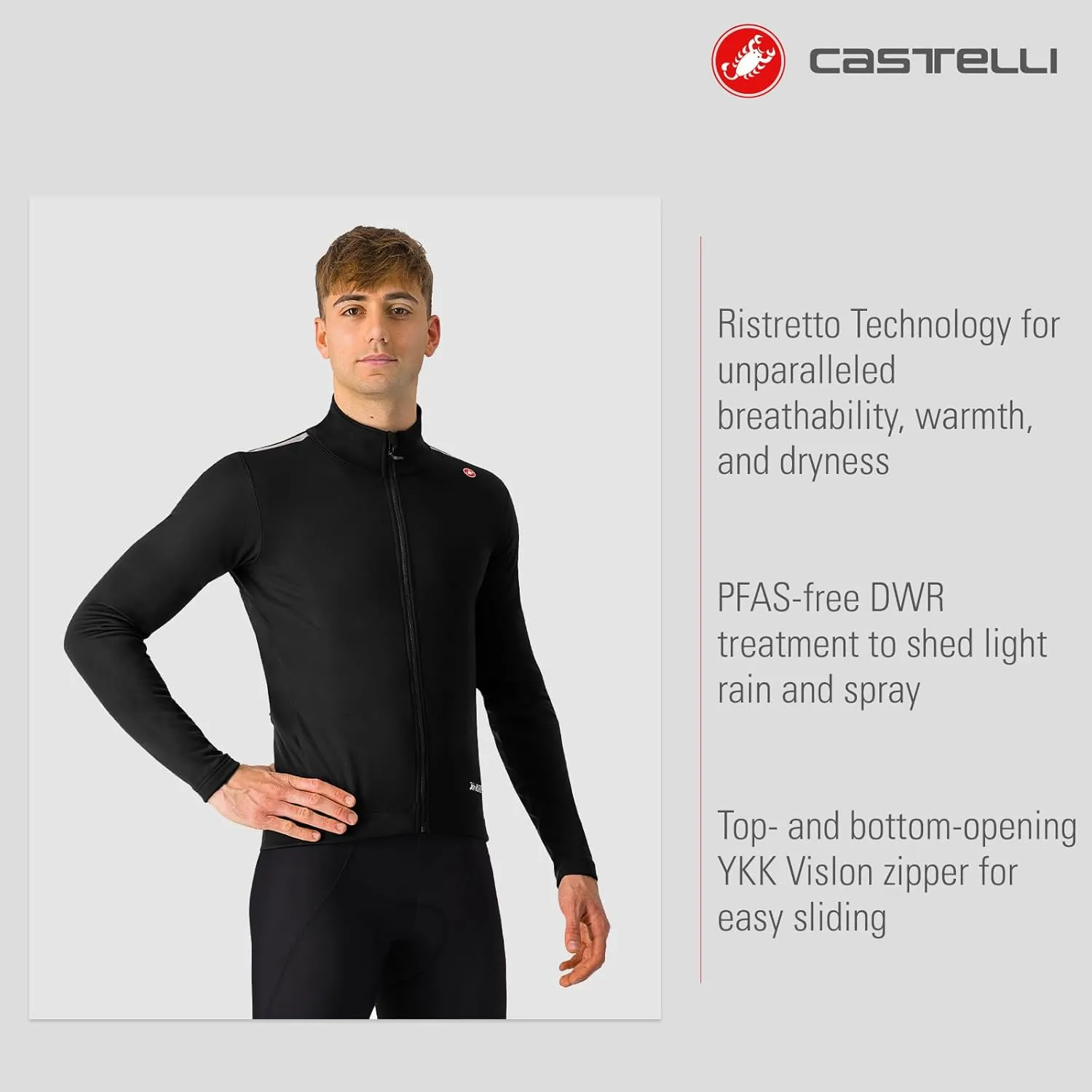 CASTELLI Men’s Espresso Air Jacket, Wind & Waterproof Jacket for Road Cycling & Gravel Biking