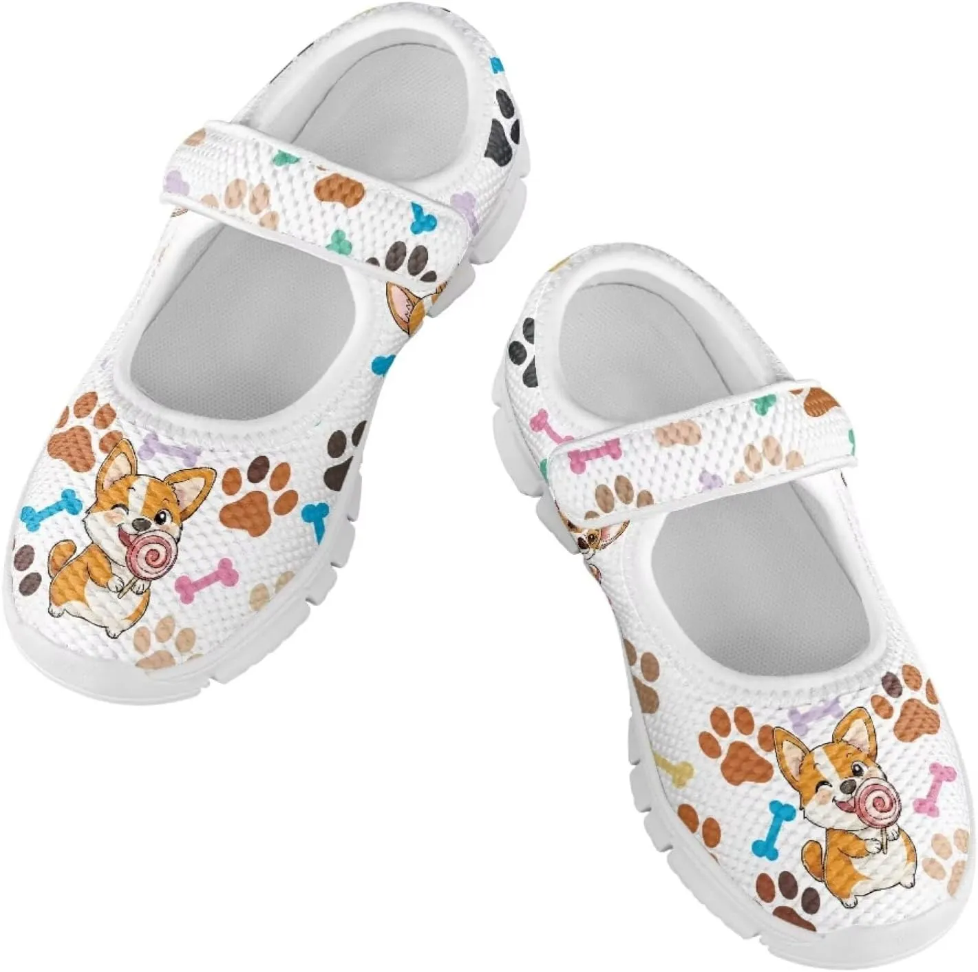 chaqlin Dog Girls Dress Shoes Mary Jane Running Athletic Shoes Lightweight Barefoot Flat Breathable Mesh for Outdoor Indoor