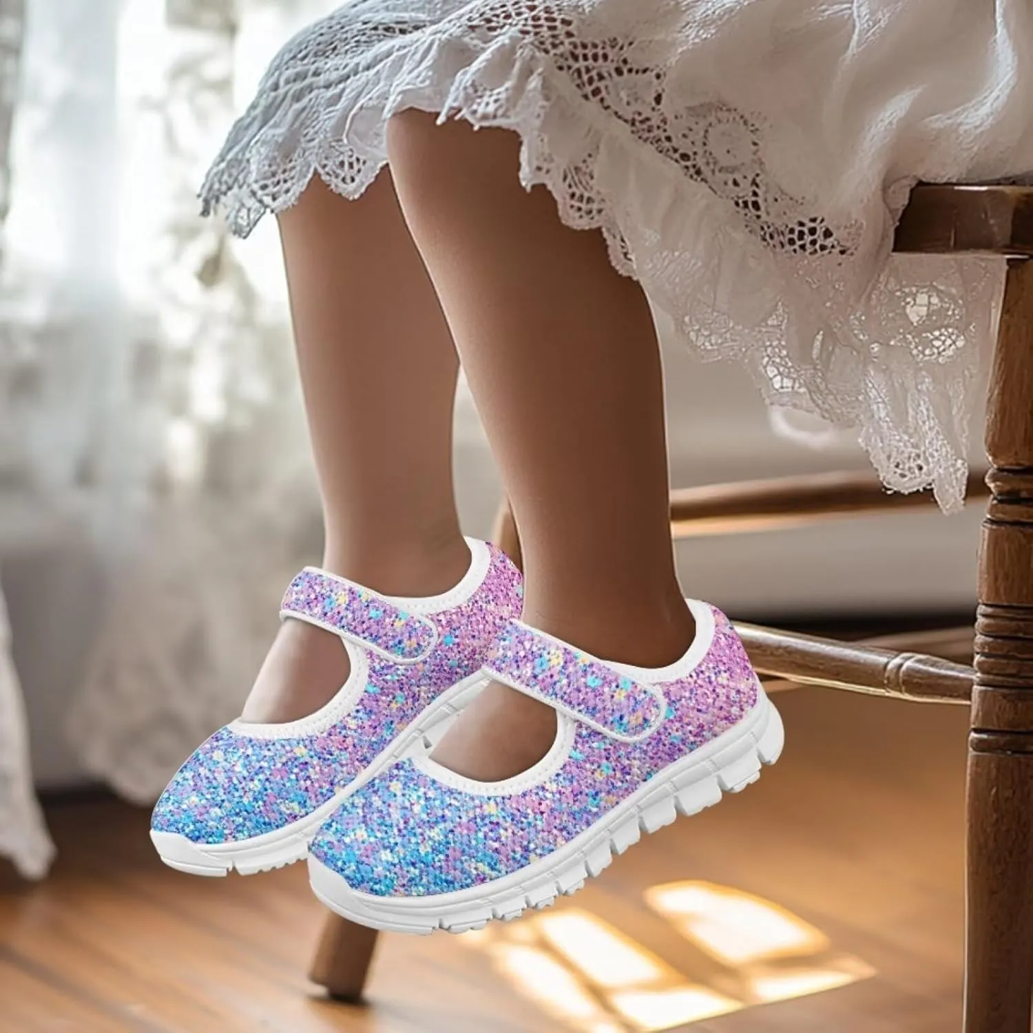 chaqlin Kids Casual Shoes Boys Girls Lightweight Running Walking Flat Mary Jane Shoes Breathable Non Slip Sports Sneakers for School