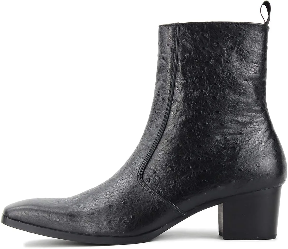 Chelsea Leather Boots for Men Dress Ankle Boot Motorcycle Casual Heel Shoes