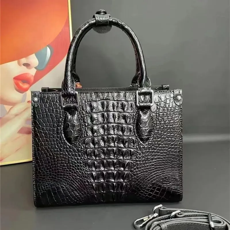 Chic Lady White Purse Authentic Real Alligator Skin Women Small Totes Handbag Genuine Crocodile Leather Female Shoulder Bag