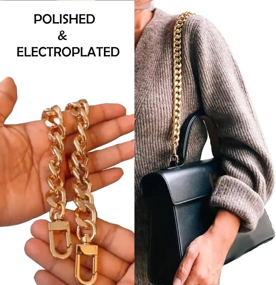 Chunky Purse Chain Replacement Shoulder Strap Bag Chain (16mm) - Gold 22"