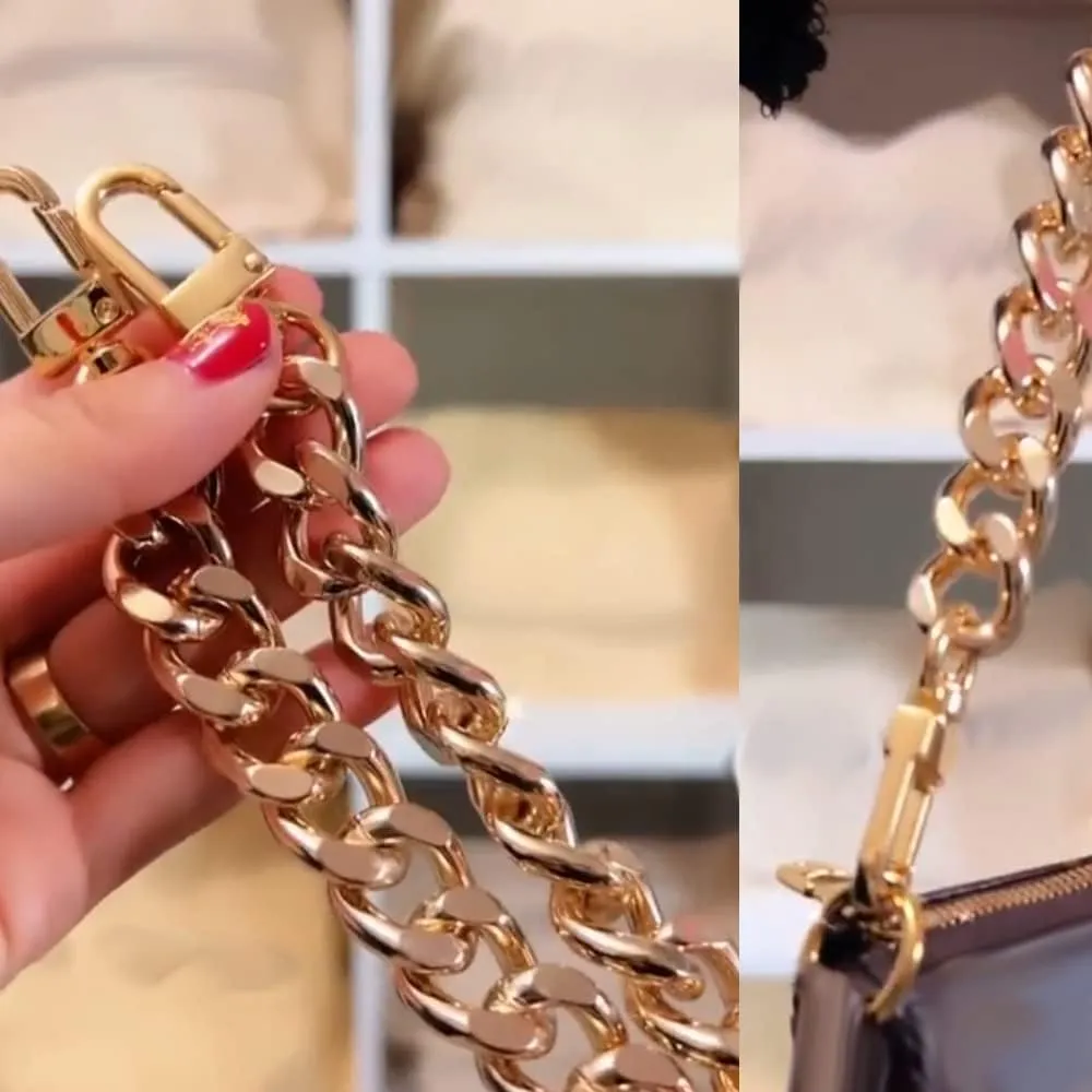 Chunky Purse Chain Replacement Shoulder Strap Bag Chain (16mm) - Gold 22"