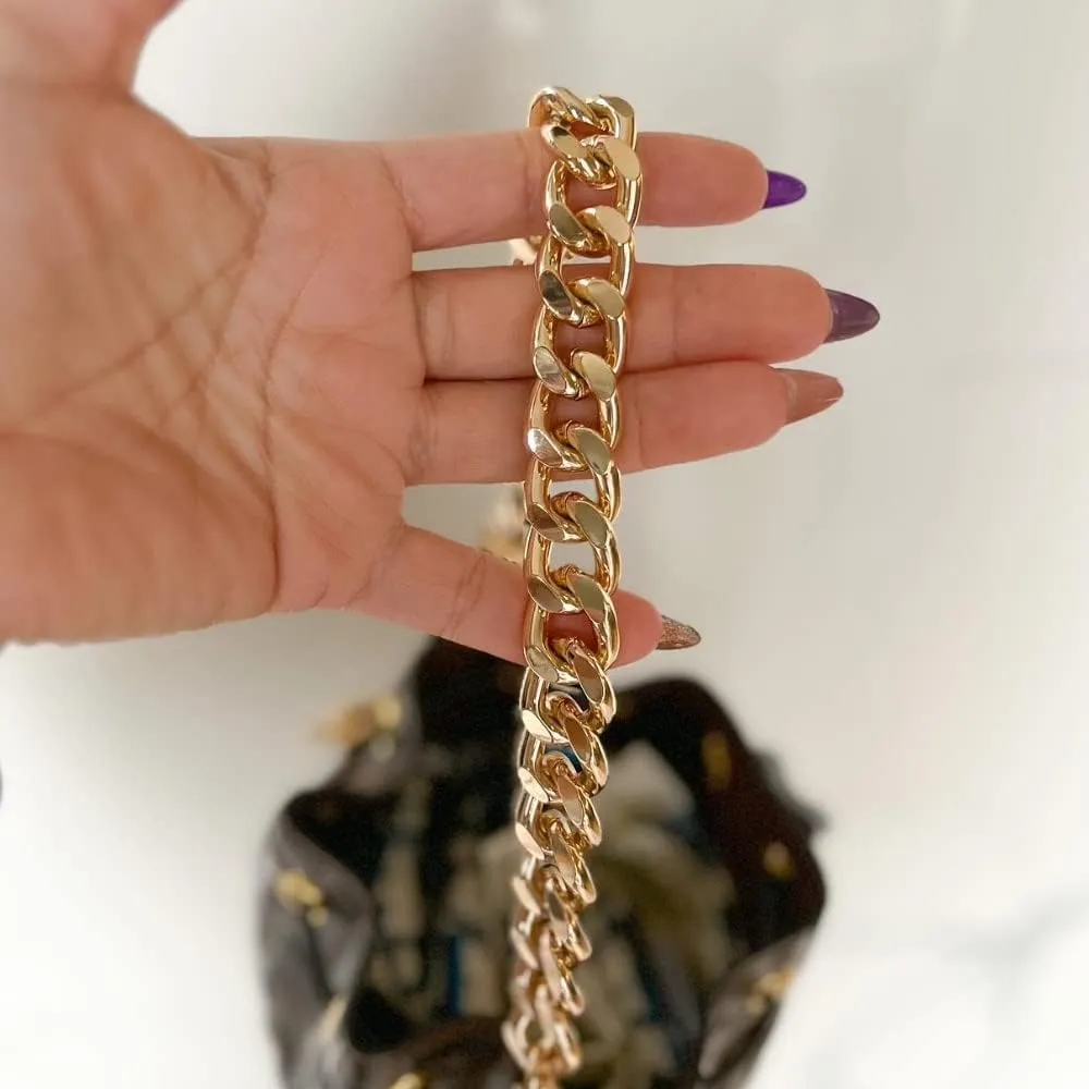 Chunky Purse Chain Replacement Shoulder Strap Bag Chain (16mm) - Gold 22"