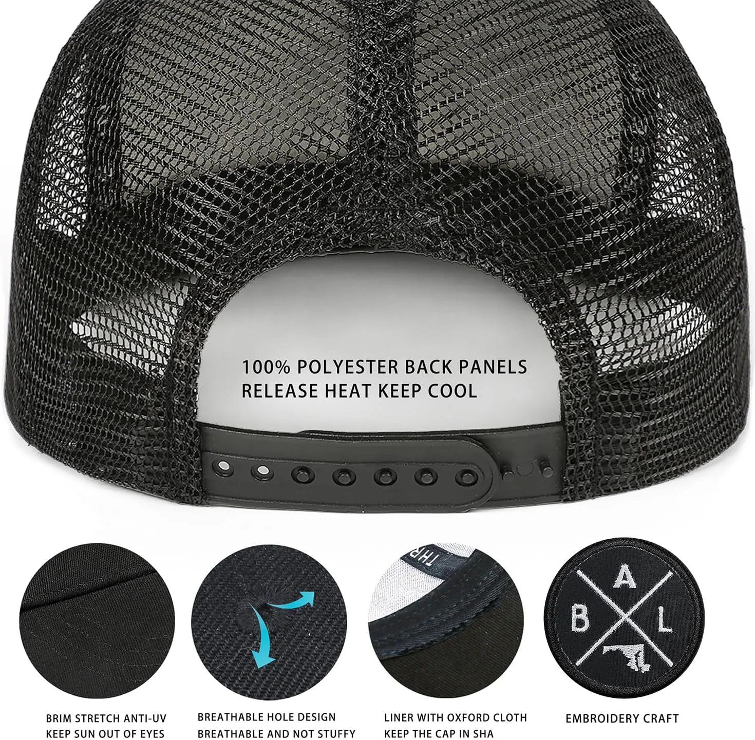 City Flat Brim Snapback Trucker Hat Mesh Hip Hop Flat Bill hat for Men & Women Unite State Adjustable Baseball Cap