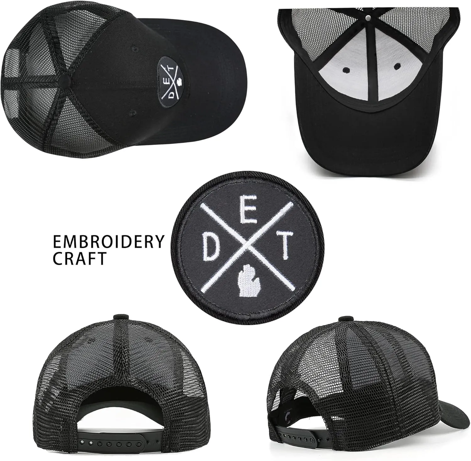 City Flat Brim Snapback Trucker Hat Mesh Hip Hop Flat Bill hat for Men & Women Unite State Adjustable Baseball Cap