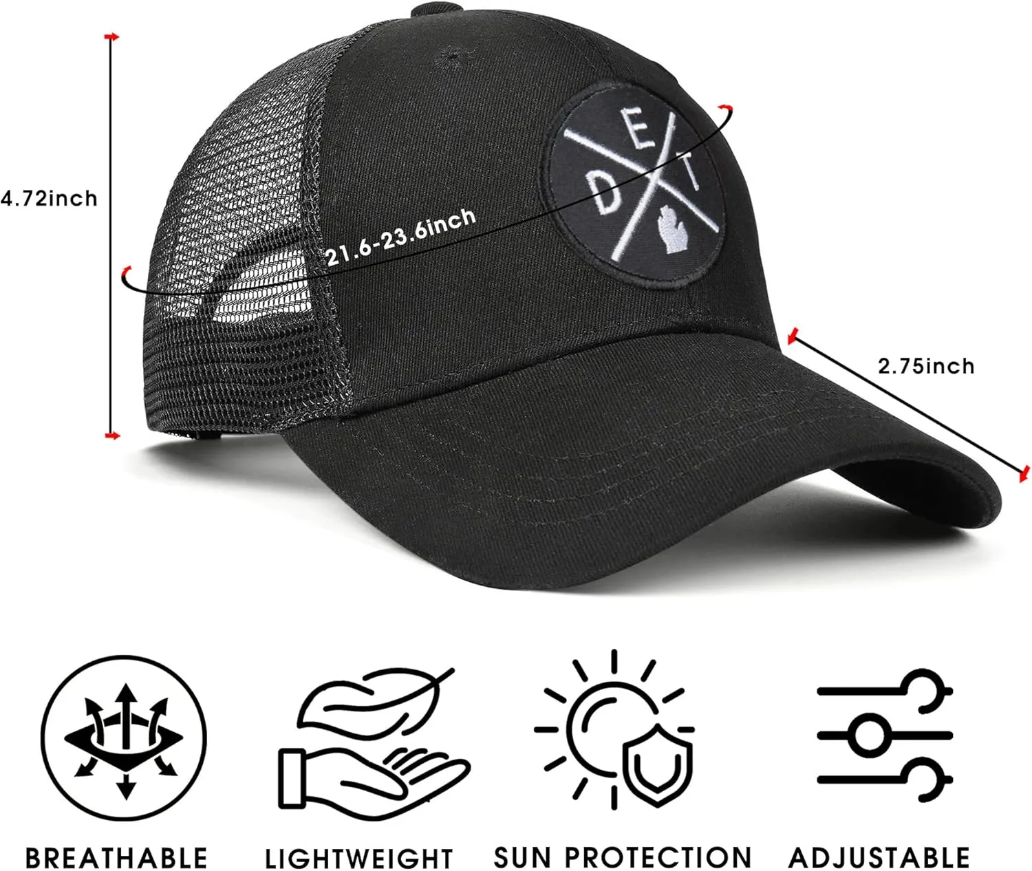 City Flat Brim Snapback Trucker Hat Mesh Hip Hop Flat Bill hat for Men & Women Unite State Adjustable Baseball Cap