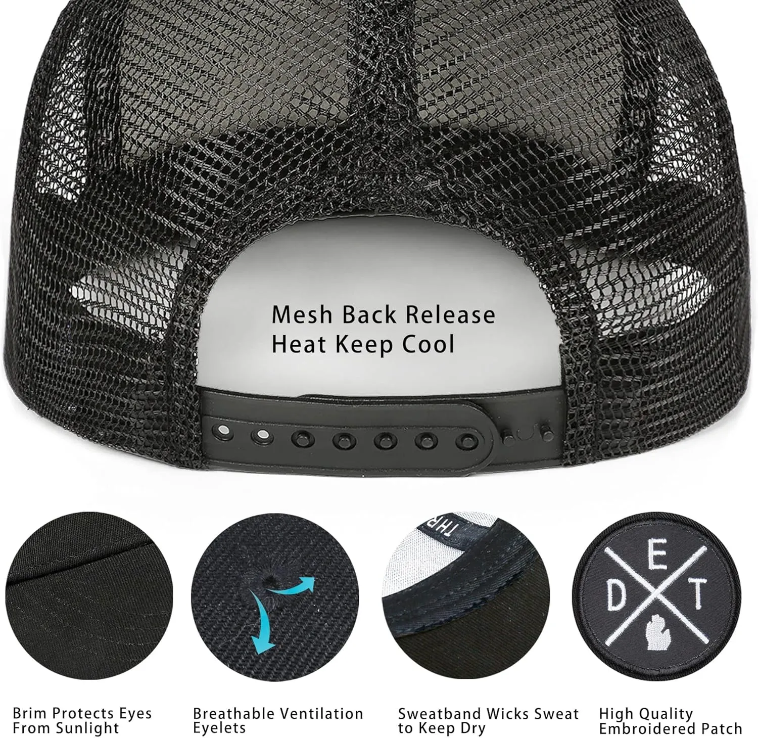 City Flat Brim Snapback Trucker Hat Mesh Hip Hop Flat Bill hat for Men & Women Unite State Adjustable Baseball Cap