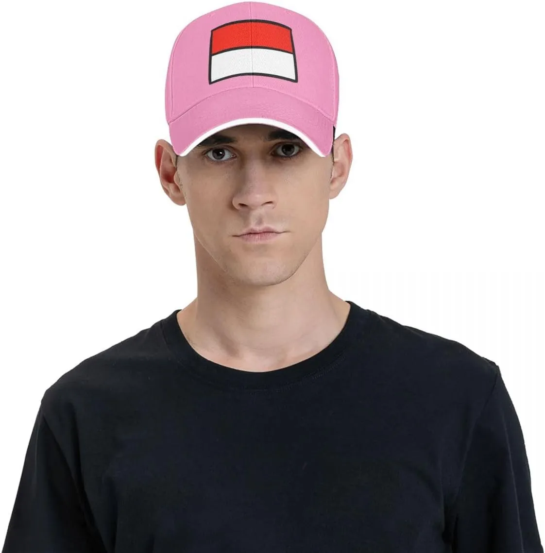 Classic Sandwich Baseball Cap-Indonesia Flag Flat Pattern Adjustable Unisex Sports Hat for Running Outdoor Four Seasons Comfo