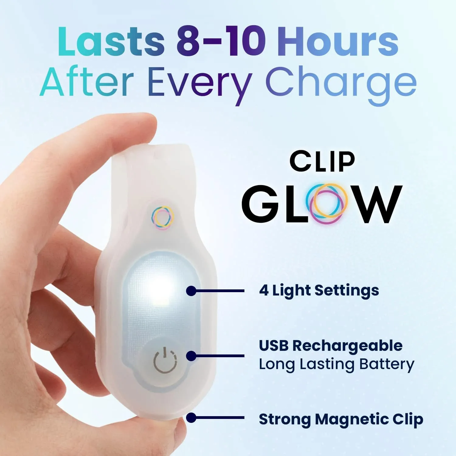 Clipglow Nurse Light Clip On Nursing Night Shift Light, Bright, Lightweight Magnetic, Portable, USB Rechargeable Flashlight for Badge, 8-10 Hours Battery|4 Light Settings 10-25 Lumens Nurse Gift|White