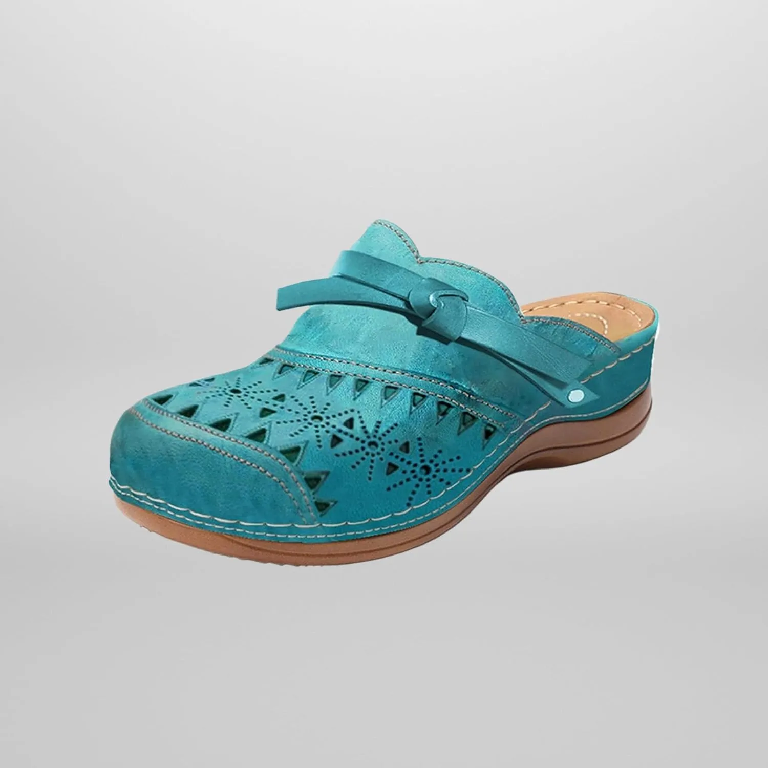 Clogs for Women 2025 Summer Comfortable Wedge Sandals Breathable Hollow Out Closed Toe Slip On Slippers Beach Arch Support Outdoor Slippers Round Platform Shoes
