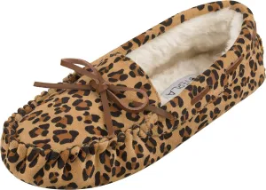 CLOVERLAY Women's Moccasin Faux Fur Suede Moccasins Comfy Soft Indoor Outdoor Slippers Flat Loafer Moccasin