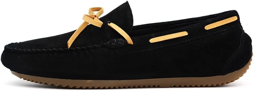 Comodish Men's Drive Loafers for Casual Leather Frosted with Breathable Flat Soles Boat Moccasins