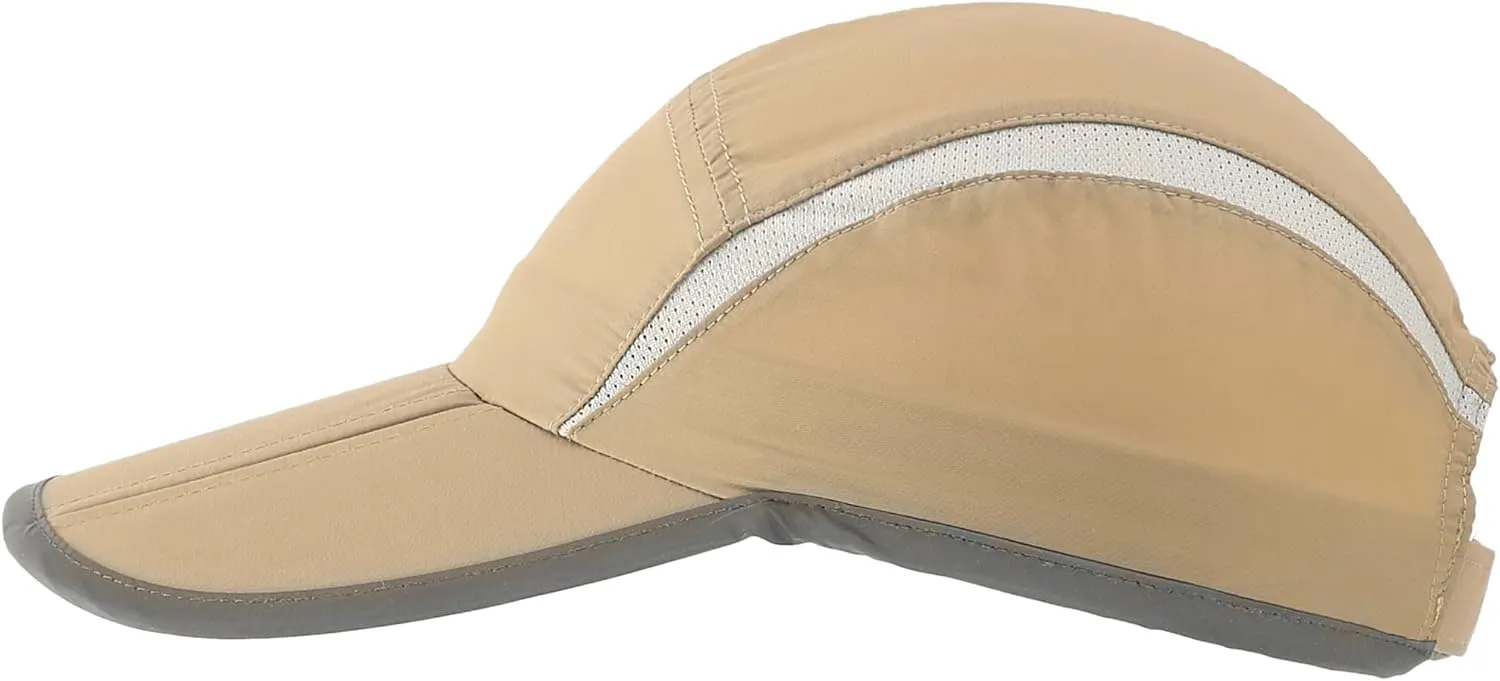 Connectyle Foldable Mesh Sports Cap with Reflective Stripe Breathable Sun Runner Cap