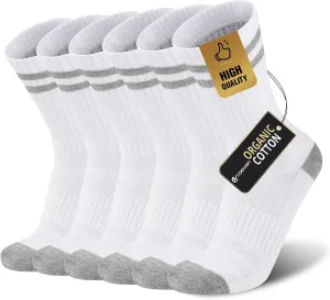COOVAN 6 Pairs Mens Crew Socks Work Athletic Running Thin Socks Casual Breathable Performance Boot Lightweight Socks for Men