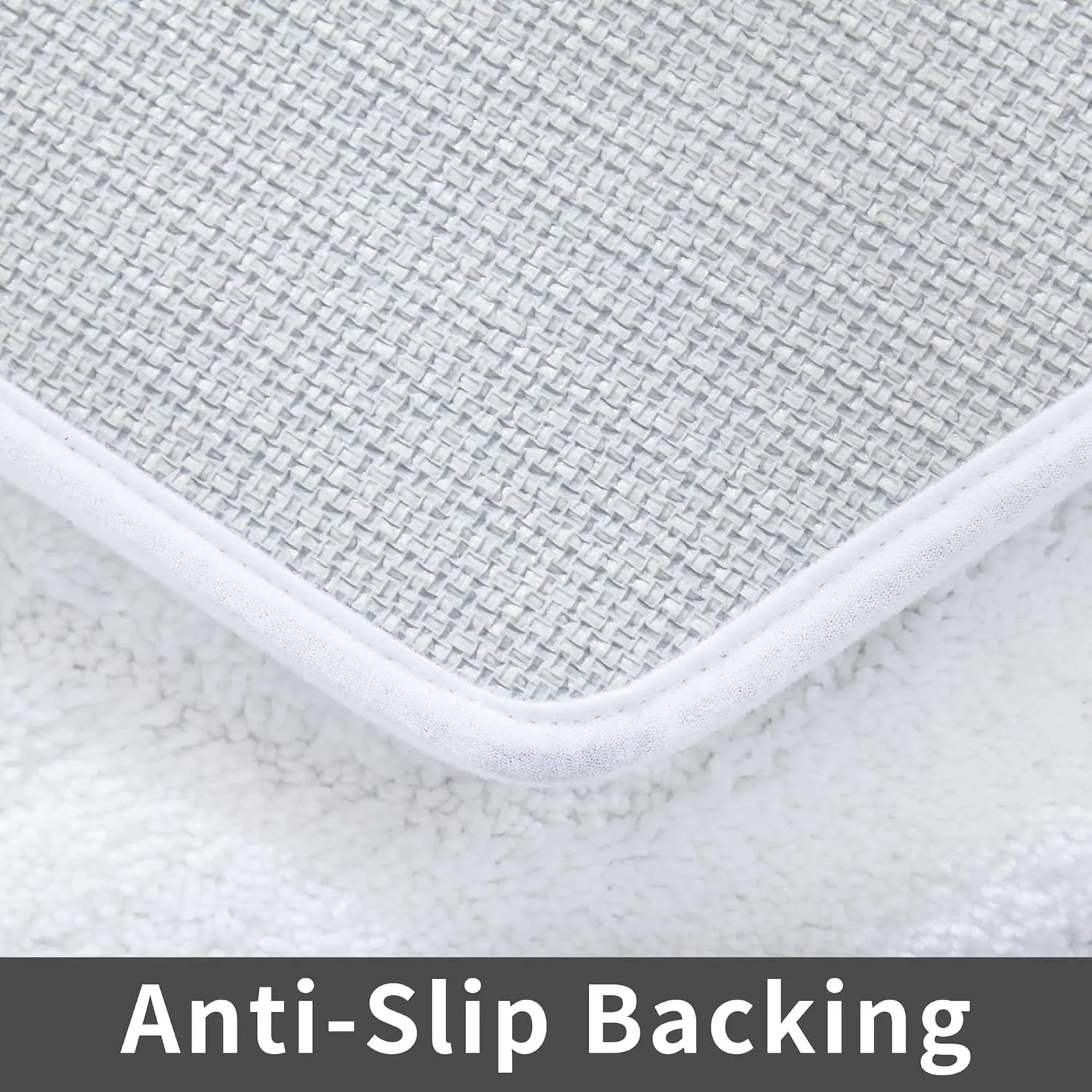 COSY HOMEER Extra Thick Bath Linen Sets Rugs for Bathroom - Anti-Slip Bath Mats Soft 100% Strong Polyester Living Room Bedroom Water Absorbent(White,17x27 - Inches)