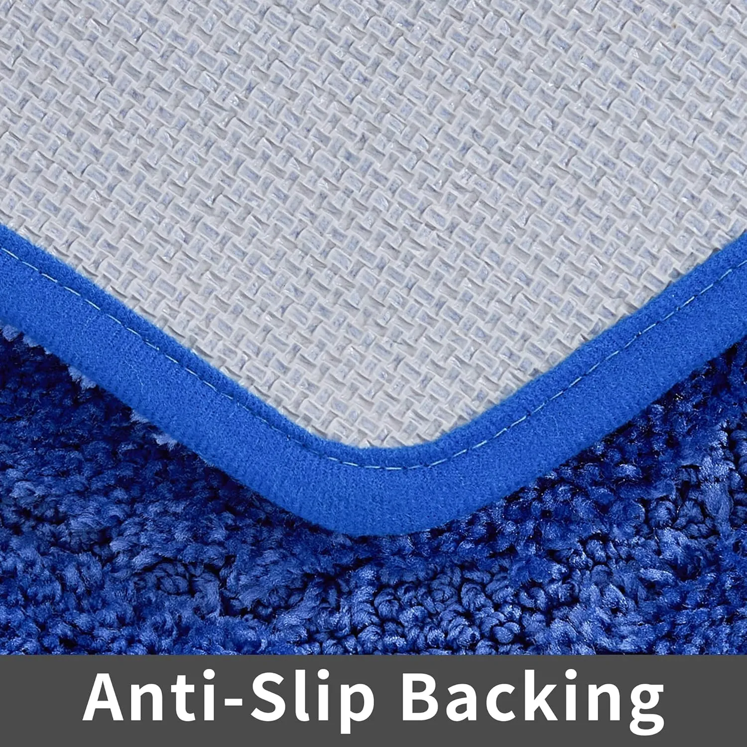 COSY HOMEER Extra Thick Bath Rugs for Bathroom - Anti-Slip Bath Linen Sets Mats Soft Plush 100% Strong Polyester Mat Living Room Bedroom Floor Water Absorbent(Blue,17x27 - Inches)