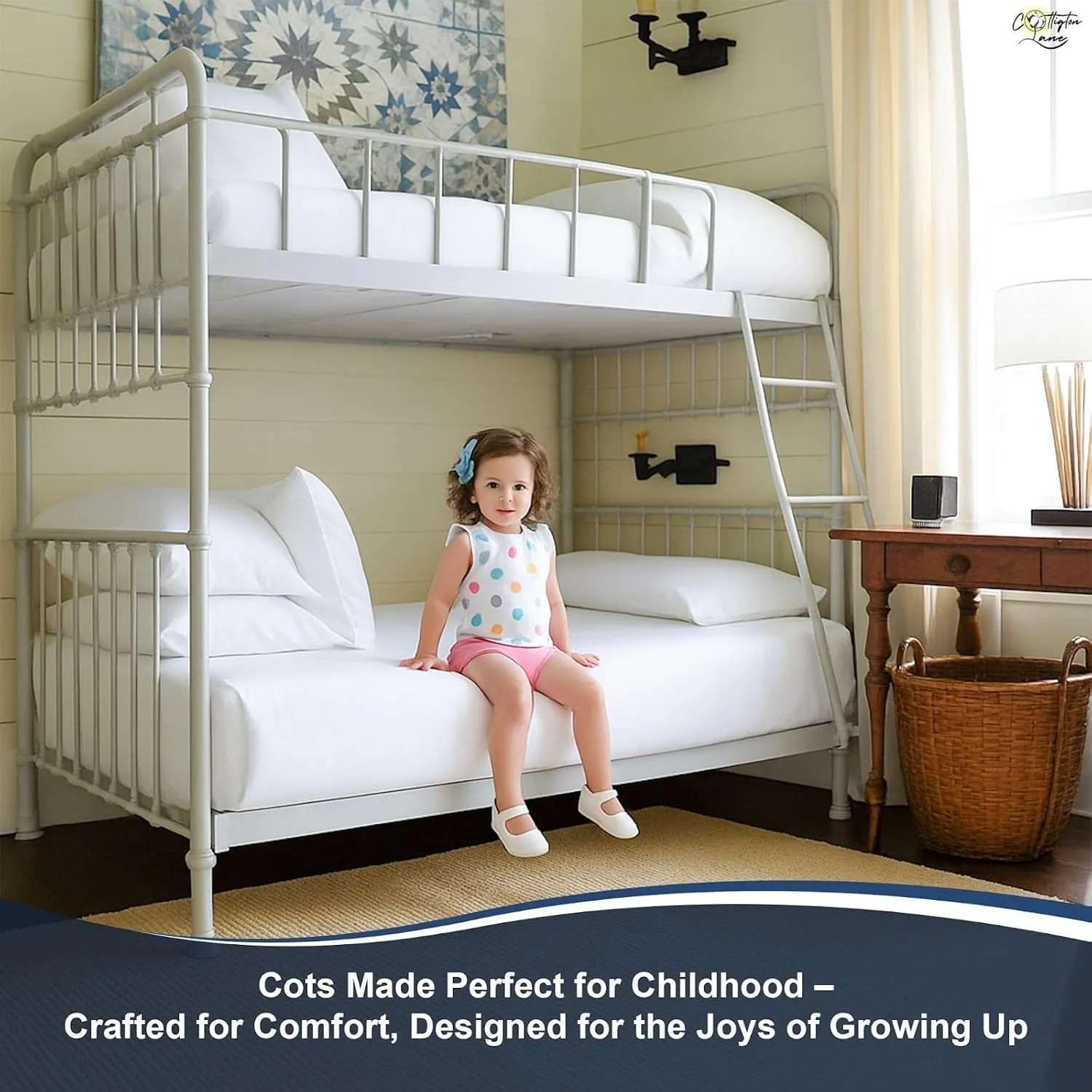 Cottington Lane 4 Piece Cot Sheets 25x75 Set, Premium Egyptian Cotton Sheets, Perfect for Narrow Twin, Camp Bunk, Army Cots, Trifold Mattress, Camping Cot, Guest Bed Replacement, White