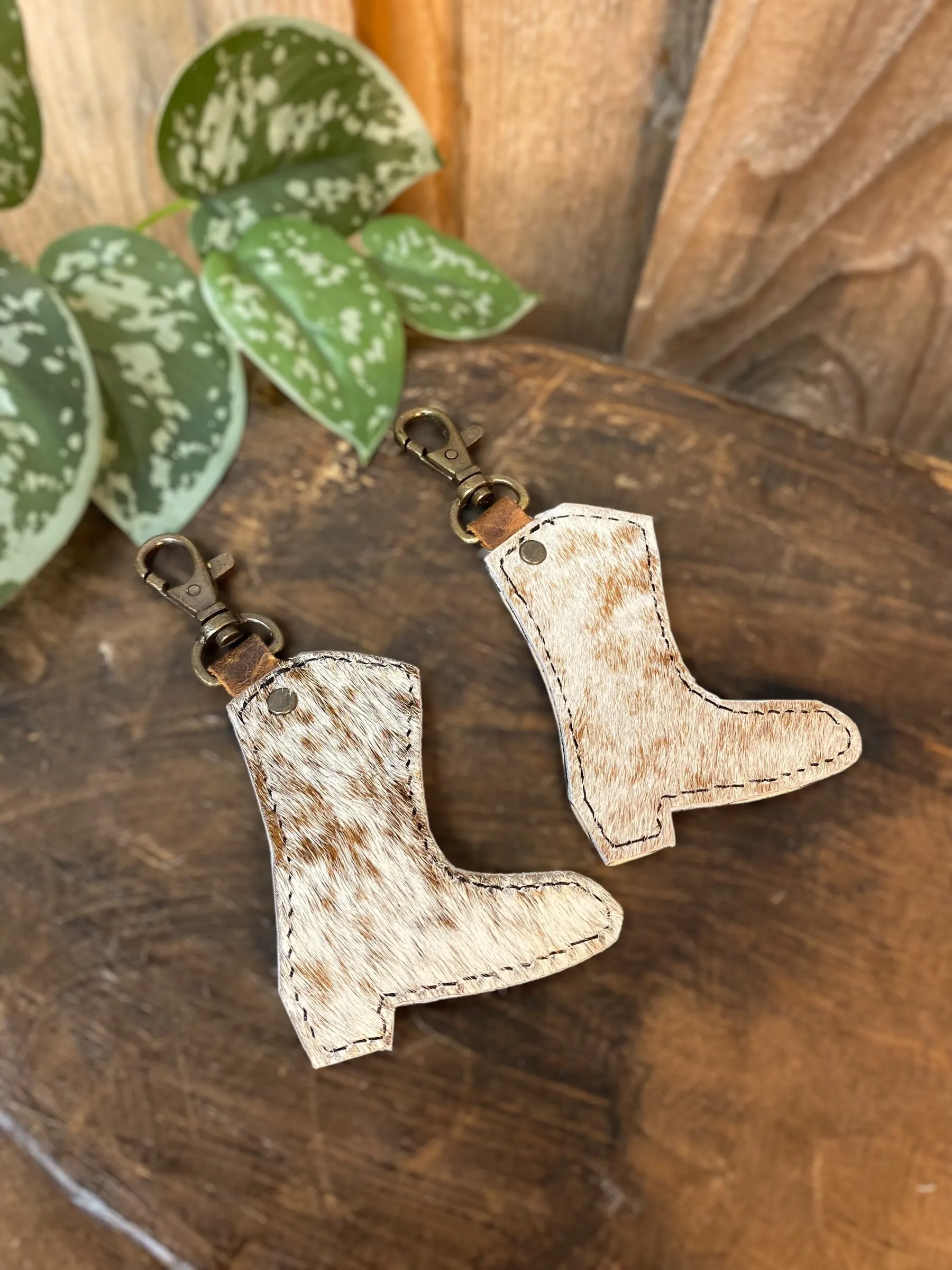 Cowprint Cowhide Tooled Leather Boot