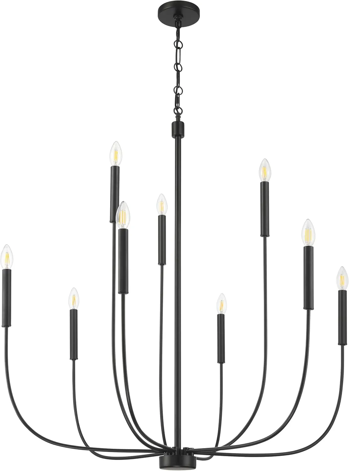 Craftmade 59829-FB Traci Chandelier, (9) E12 Sockets, Flat Black (Bulbs NOT Included)