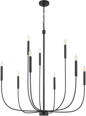 Craftmade 59829-FB Traci Chandelier, (9) E12 Sockets, Flat Black (Bulbs NOT Included)