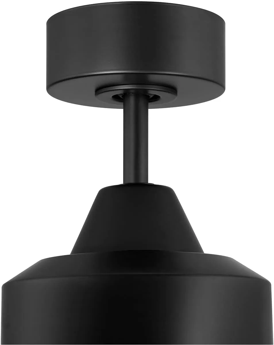 Craftmade CHP60FB9 Champion Modern 60" Indoor/Outdoor Damp Location Large Ceiling Fan with LED Lights & Remote, 9 Plywood Blades, DC Motor, Flat Black