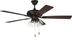 Craftmade ECF104ESP5-ESPWLN Eos Clear Light 52" Ceiling Fan with LED Lights & Pull Chain, Espresso
