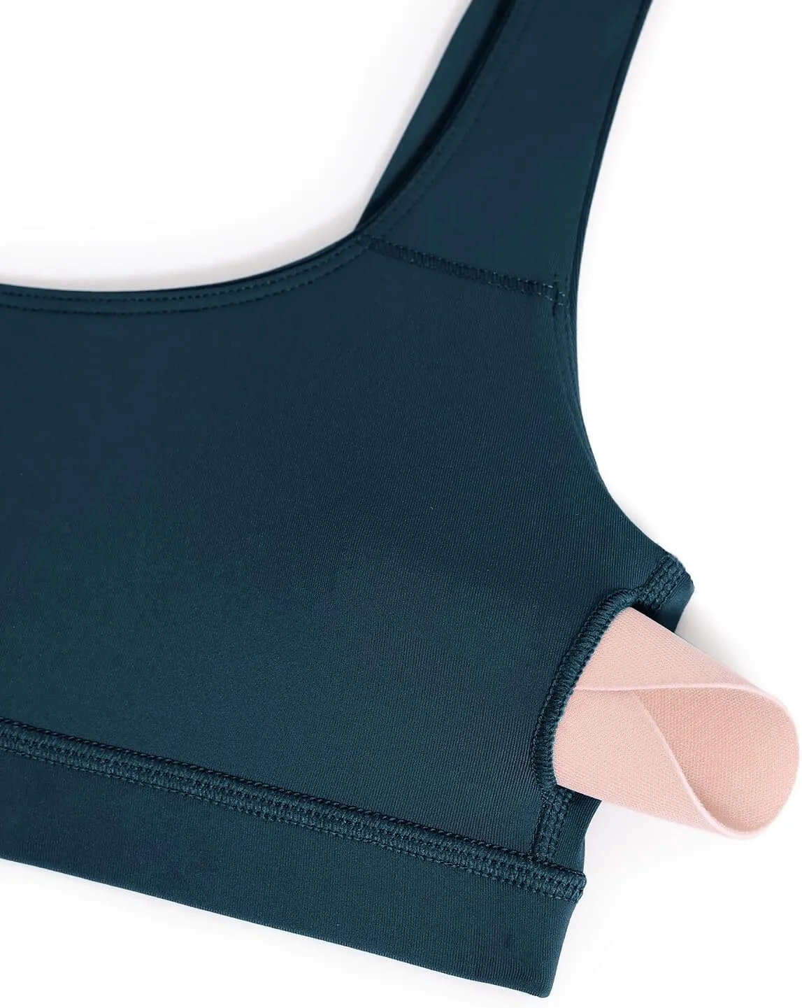 CRZ YOGA Womens Scoop Neck Bikini Tops Wide Straps U Back Bathing Suit Swimsuit Push Up Padded Sports Bra
