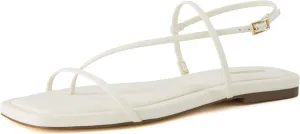 CUSHIONAIRE Women's Glory strappy flat sandal  Memory Foam and Wide Widths Available