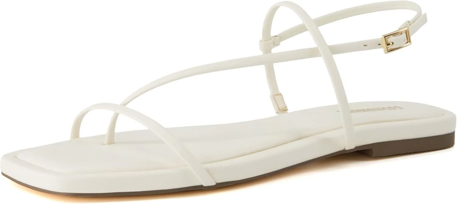 CUSHIONAIRE Women's Glory strappy flat sandal  Memory Foam and Wide Widths Available