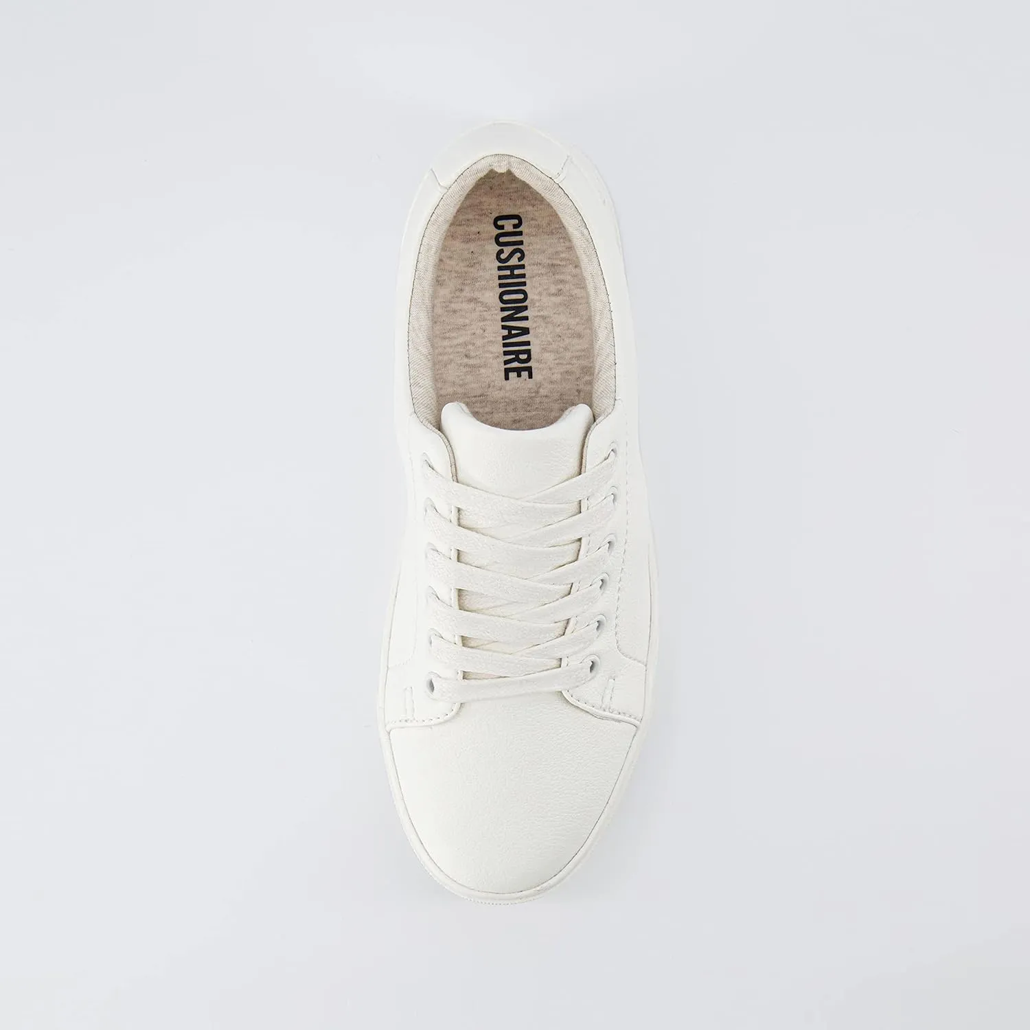 CUSHIONAIRE Women's Hashtag lace up Sneaker  Comfort Foam, Wide Widths Available