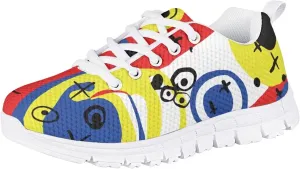 Cute Running Tennis Shoes for Girls Nonslip Lace Up Mesh Athletic Shoes Kids School Casual Soft Walking Sneakers