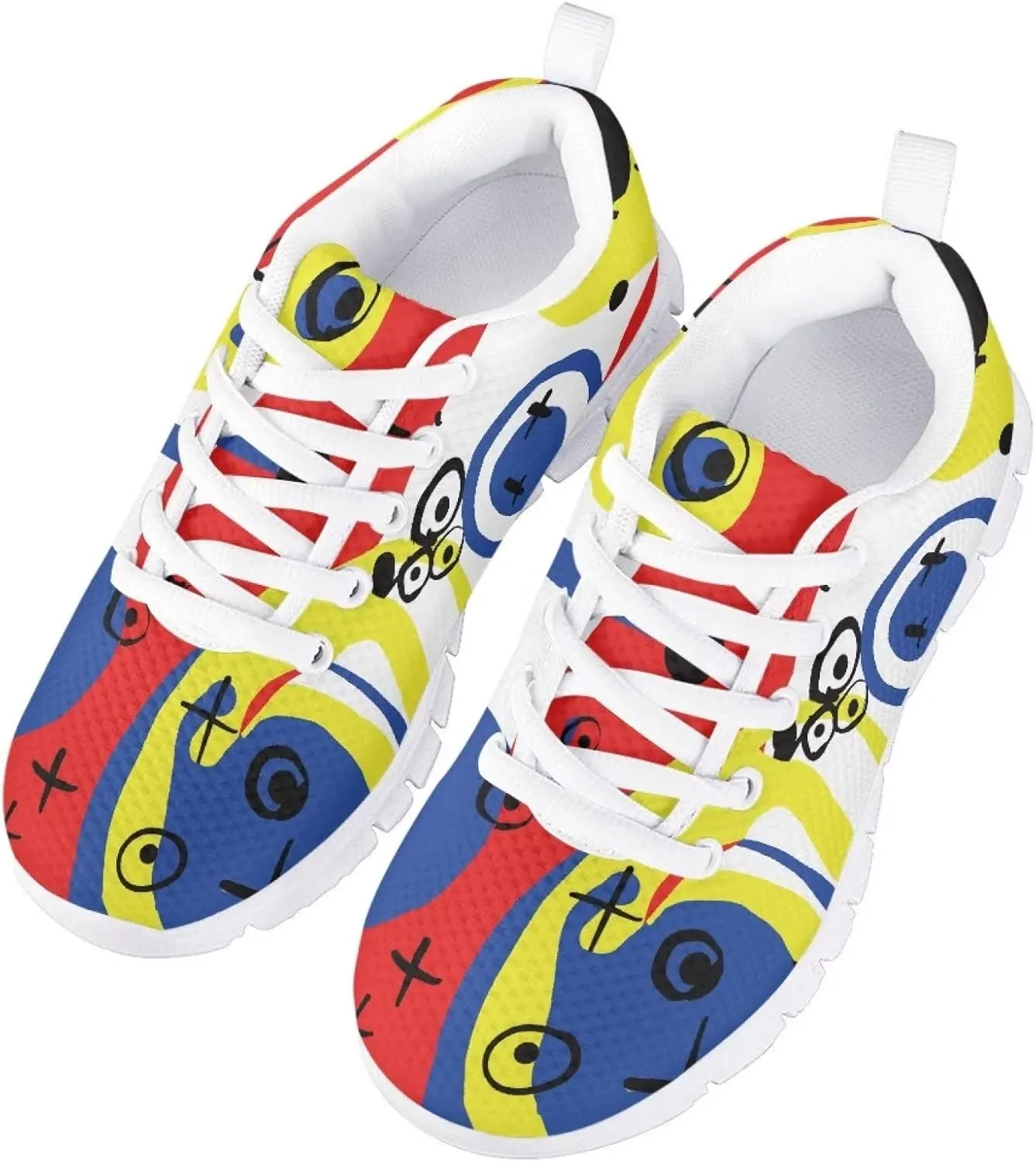 Cute Running Tennis Shoes for Girls Nonslip Lace Up Mesh Athletic Shoes Kids School Casual Soft Walking Sneakers