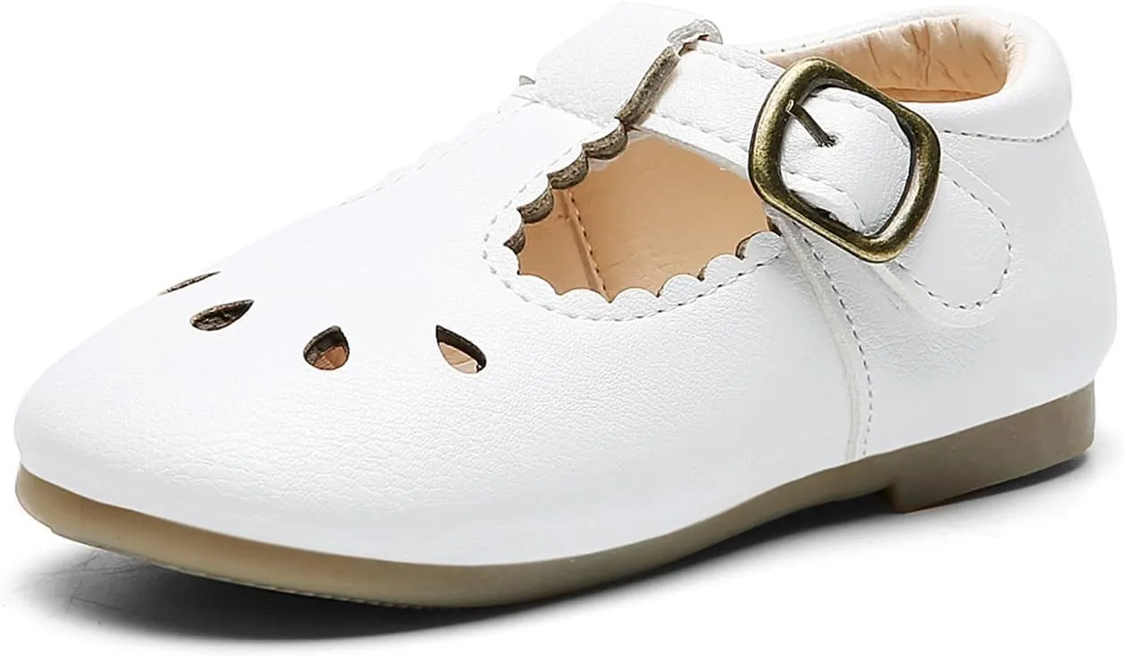 DADAWEN Girl's Classic Mary Jane School Uniform Shoes Flat Dress Shoes
