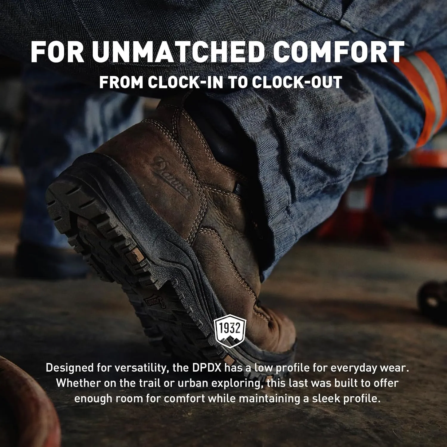 Danner Caliper 6" Waterproof Work Boots for Men - Full-Grain Leather with Breathable Dry Lining, Memory Foam Footbed & Non Slip Heel Outsole