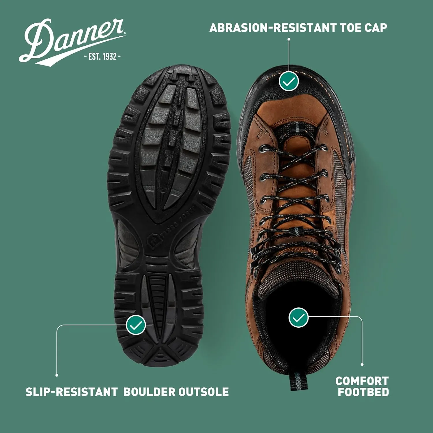 Danner Radical 452 5.5” Waterproof Hiking Boots for Men with Sanded Nubuck Leather, Scuff-Proof Toe Cap, Breathable Gore-Tex & Traction Outsole