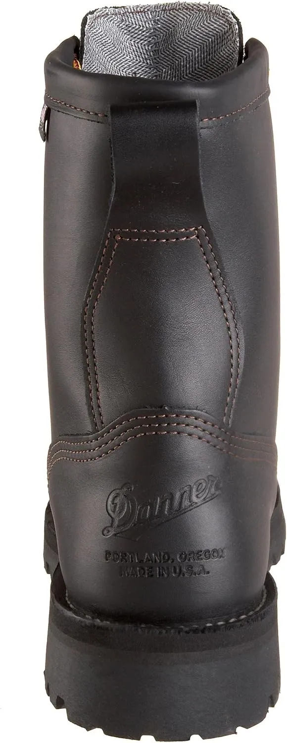 Danner Rain Forest 8” Waterproof Work Boots for Men - Full-Grain Leather with Breathable Gore-Tex, Comfort Footbed & Traction Heel Outsole, EH Rated