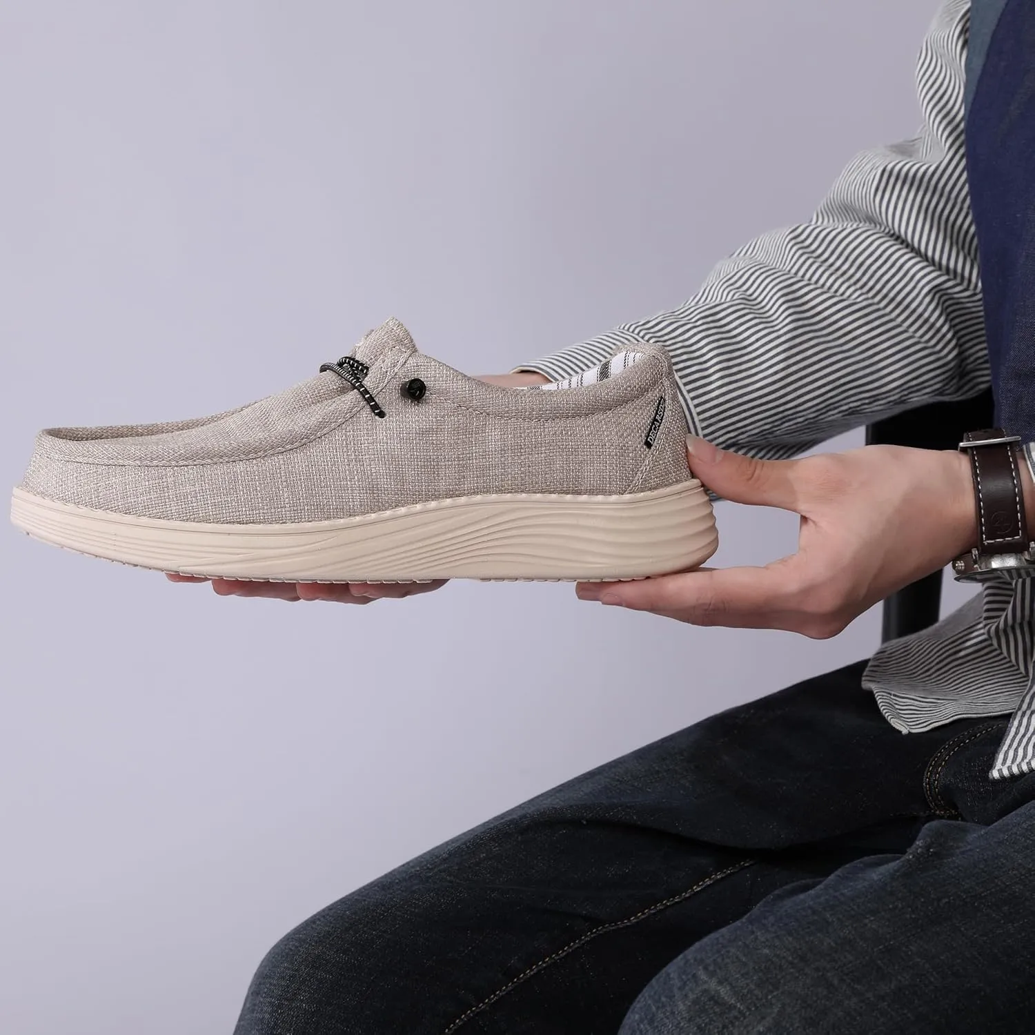 DECARSDZ Men's Casual Slip on Loafers Shoes Stretch Shoe Comfortable & Light-Weigh Use for Commuting Leisure Light Exercise