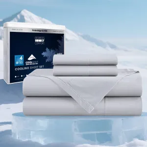Degrees of Comfort Cooling Sheet Set,Full Size Bed Set, Luxury Cooling with Coolmax, Moisture-Wicking & Breathable,Include 1 Flat Sheet, 1 Deep Pocket Fitted Sheet & 1 Pillowcase, Grey