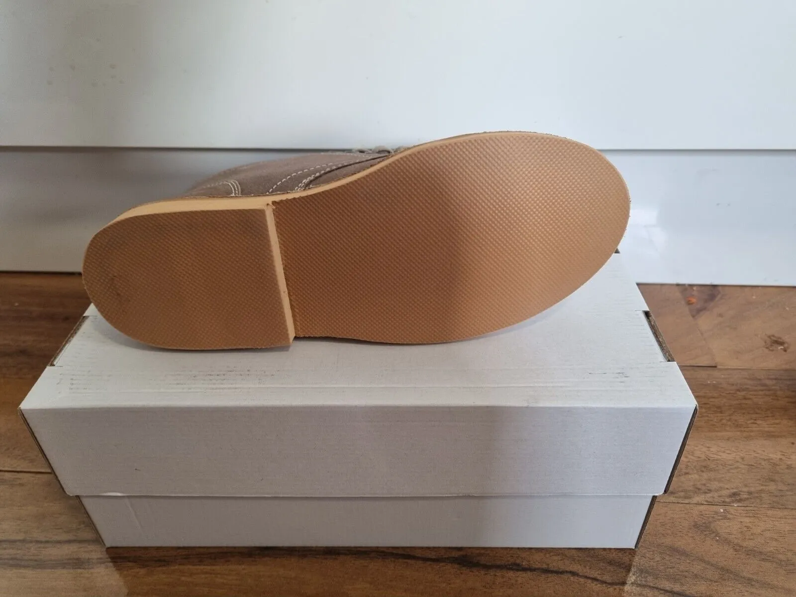 Desert Boot by Roamers - Leisure 5 Eye Flat Sole Dark Taupe Suede Leather (M468TS)