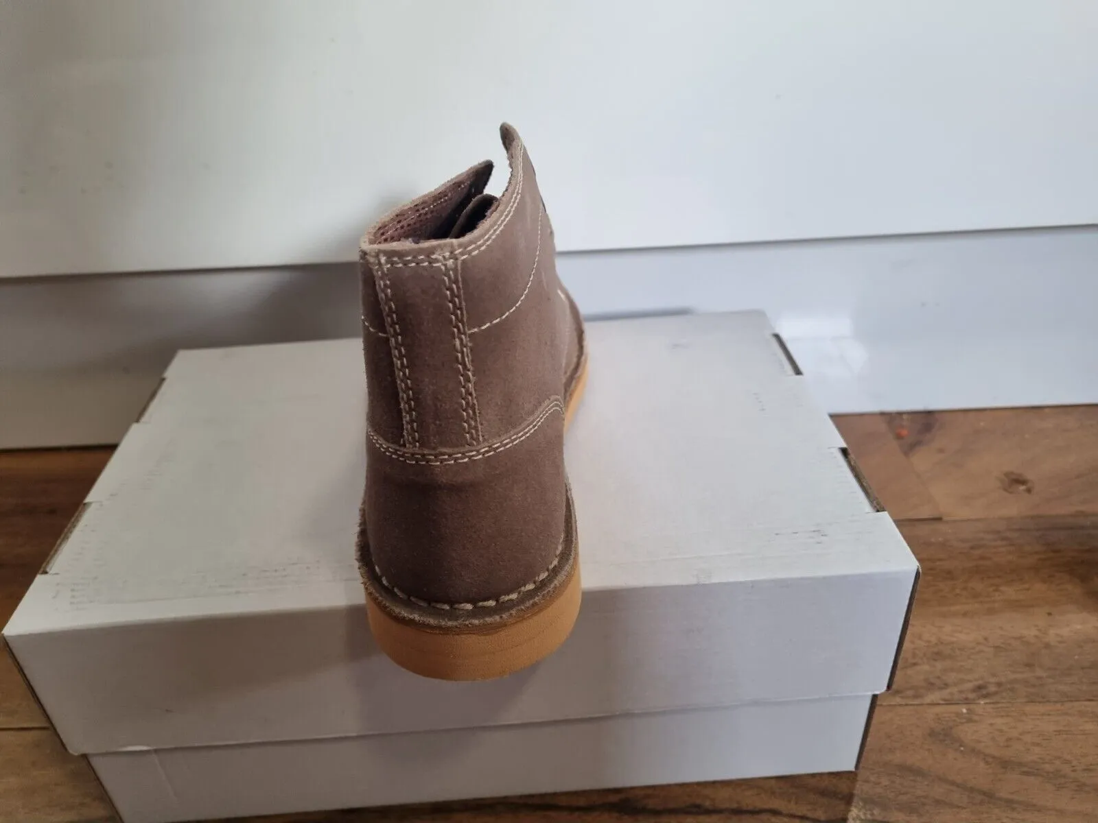 Desert Boot by Roamers - Leisure 5 Eye Flat Sole Dark Taupe Suede Leather (M468TS)