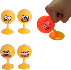 Desktop Punching Bag - 4.41 x 2.76 Inches, Light-Up Stress Relief Toy with Suction Cup Base, Eco-Friendly TPR Material, 4 Facial Expressions - Desk Toy for Anxiety and Fun