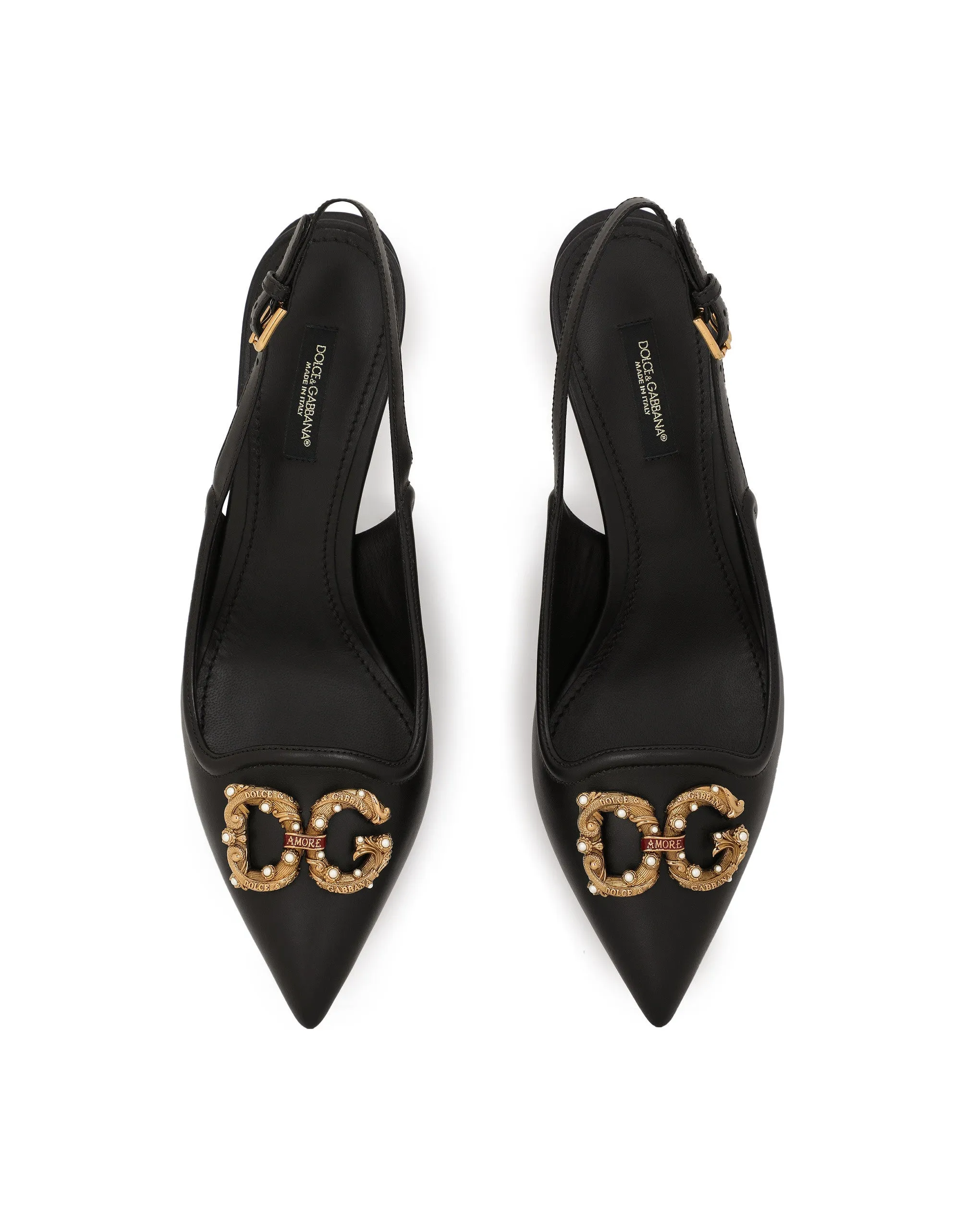 DG Amore pointed leather slingback