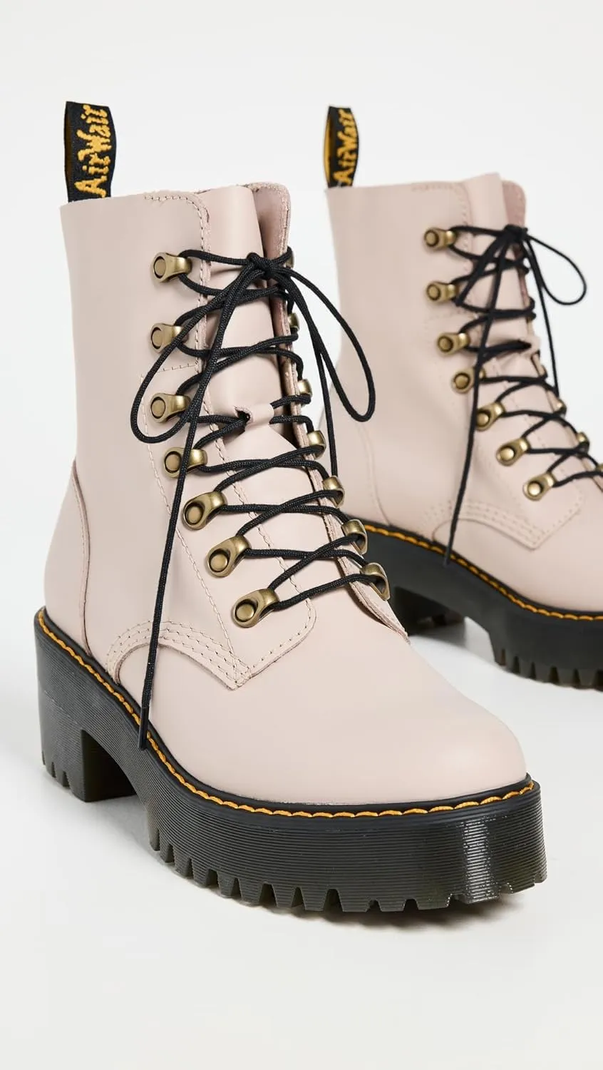Dr. Martens Women's Leona Leather Heeled Boot Fashion