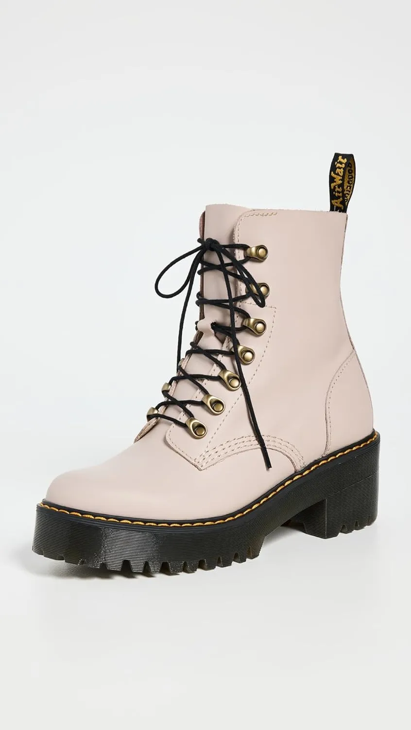 Dr. Martens Women's Leona Leather Heeled Boot Fashion