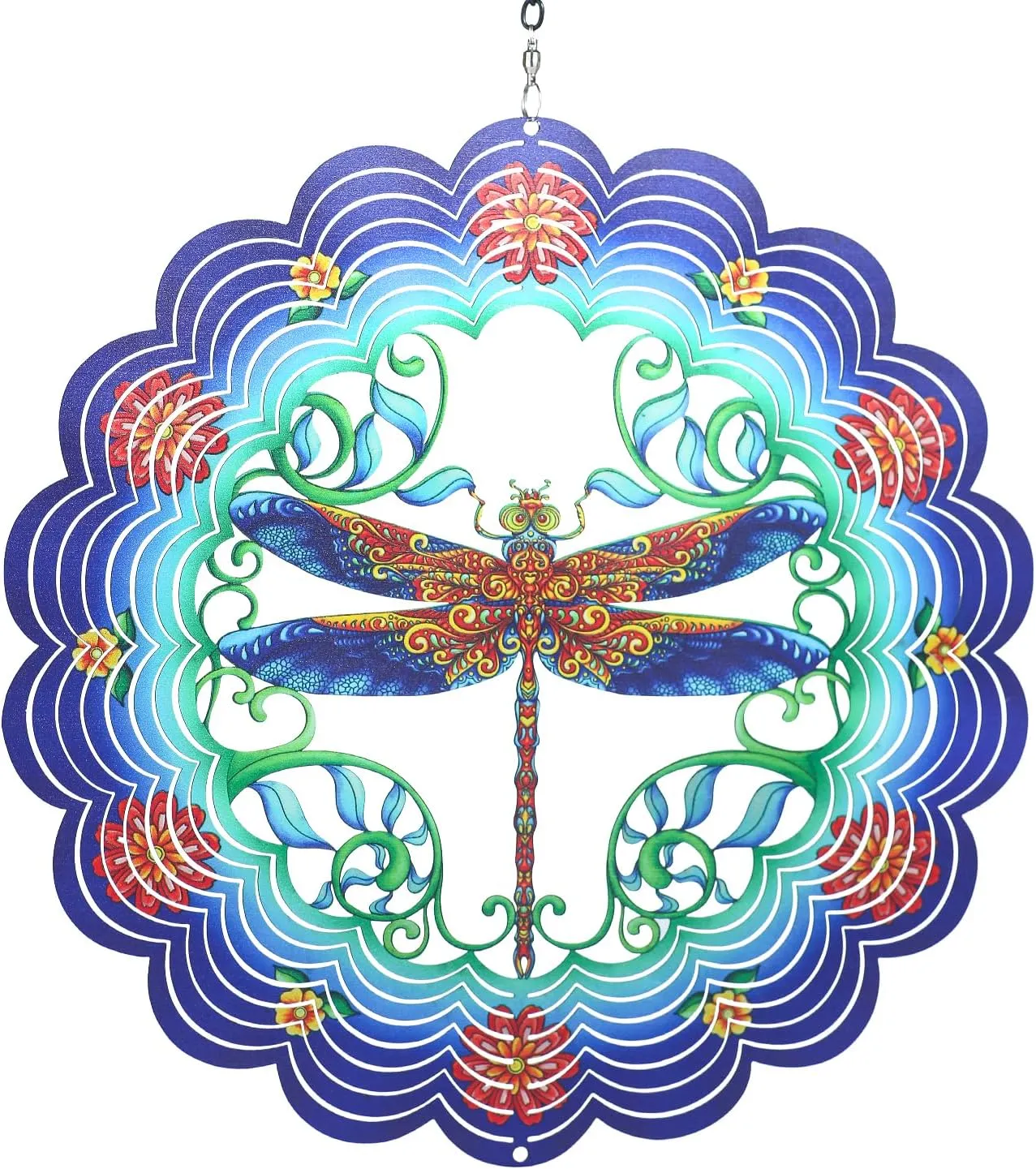 Dragonfly Wind Spinners Dragonfly Gifts for Women/Men 12 inch 3D Stainless Steel Hanging Wind Spinner Metal Wind Catchers Kinetic Sculpture for Indoor/Outdoor Decor, Yard Art, Garden Decorations