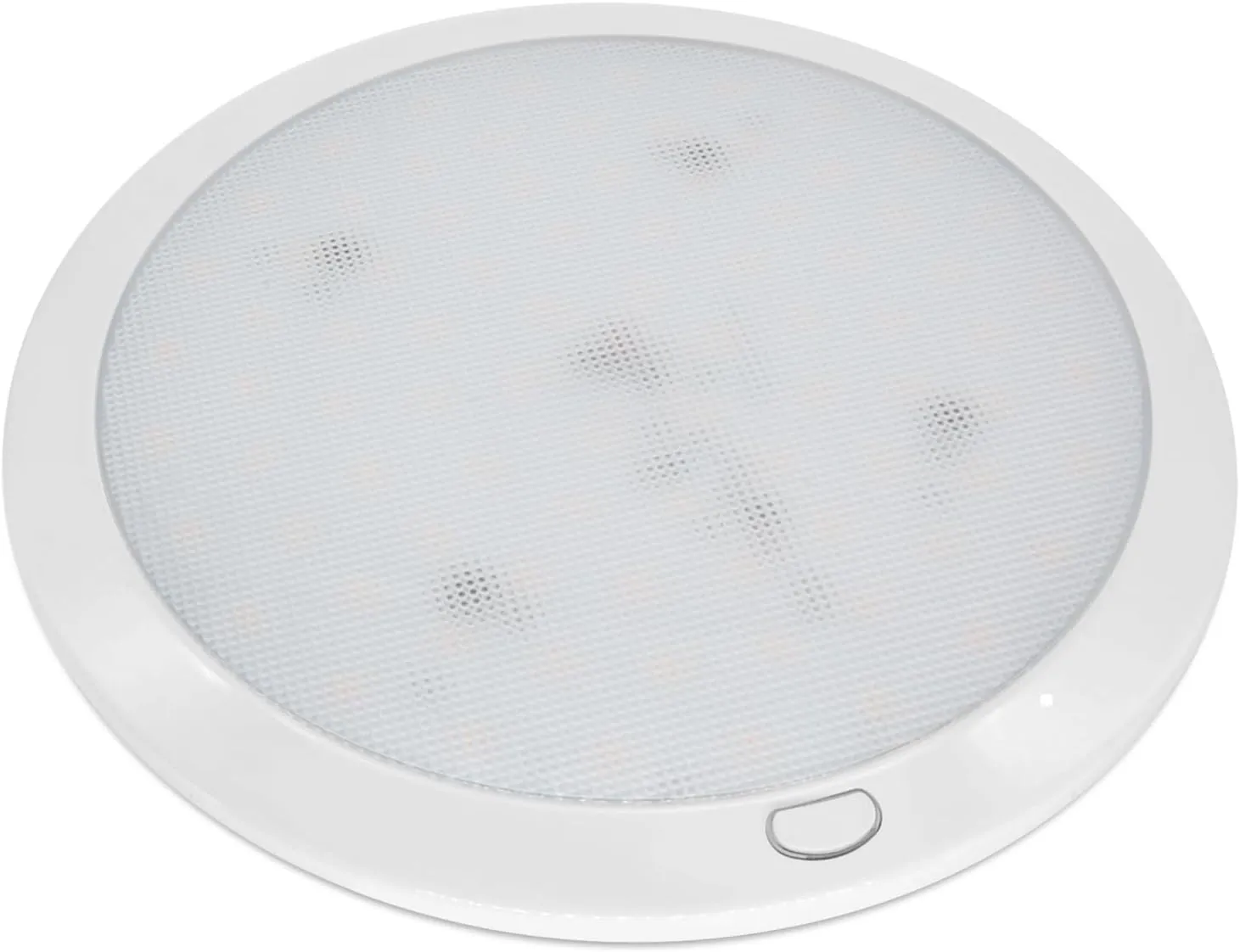 Dream lighting 12v Ceiling Light for RV Boat Interior 8.5inch LED Round Ceiling Mount Light Fixture with Dimmer Switch 3000K White and Blue Lighting 14.3W 750lumens - 1 Light